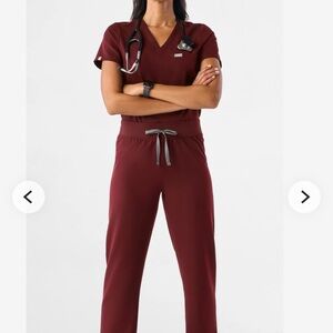 Women's Burgundy Scrub Set